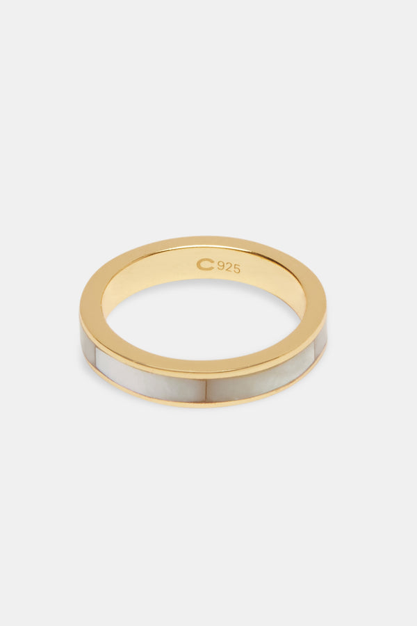 Gold Plated Stone Band Ring