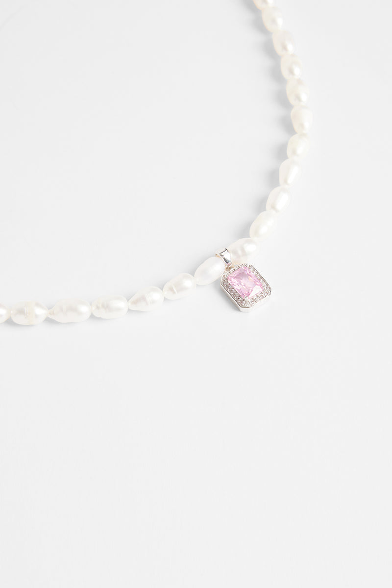 6mm Freshwater Pearl & Pink Gemstone Necklace