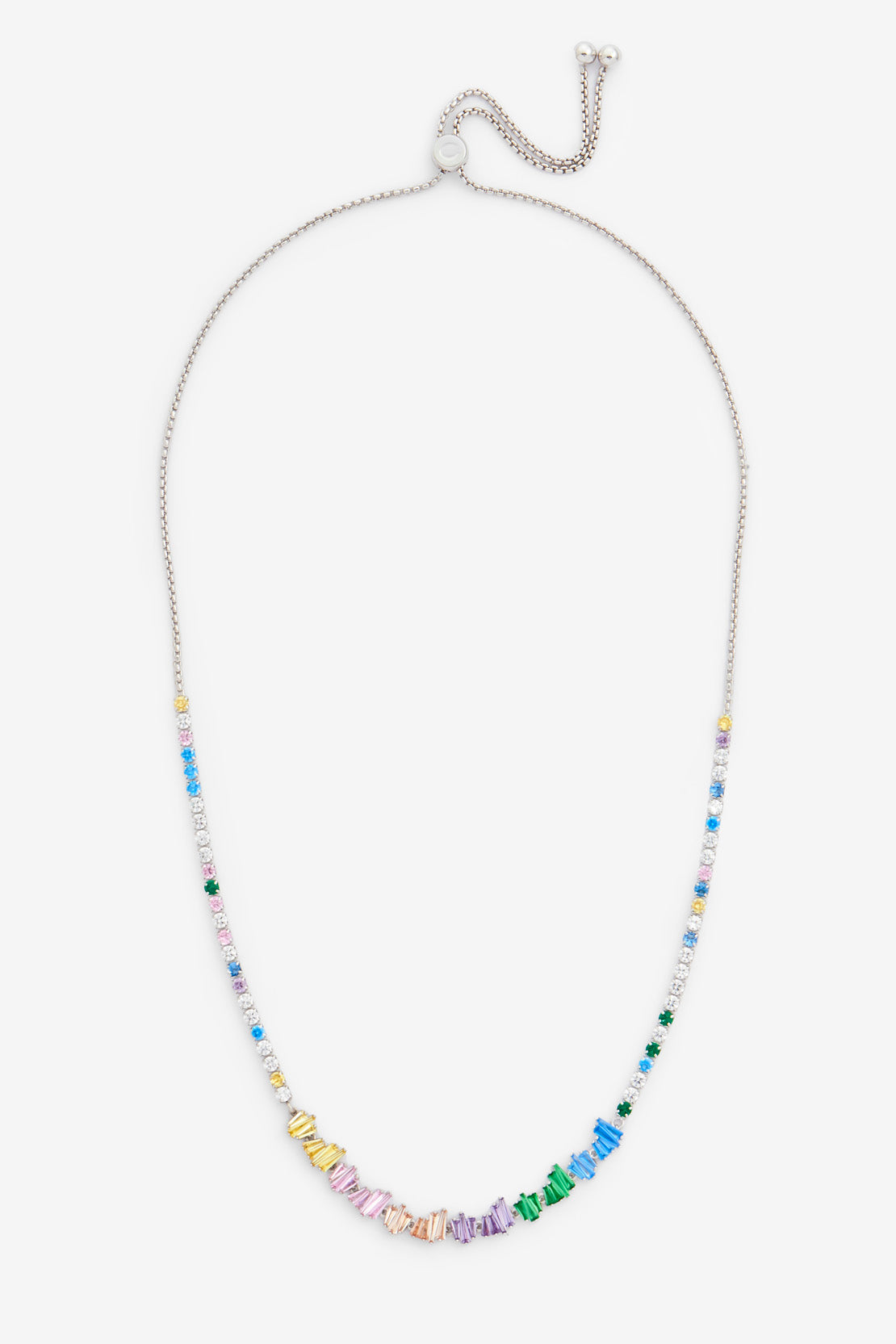 Unisex Iced Out Tennis Necklace & Bracelet Set - 6mm Square CZ Cluster, Multi-Color, 16-24" Necklace, 6.5-8.5" Bracelet