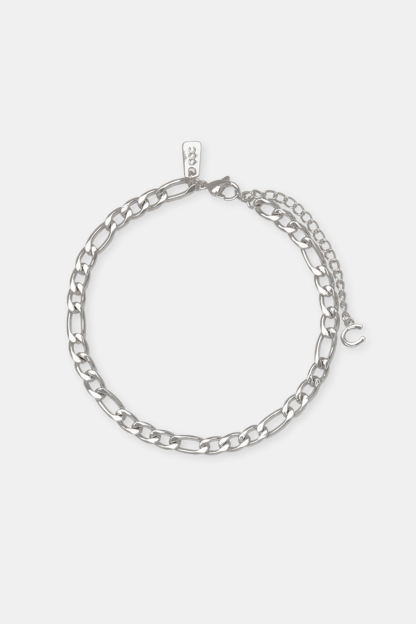 ChainsPro Women's Solid Silver Anklet - Adjustable Cuban/Figaro/Mariner Style, Gift Box Included