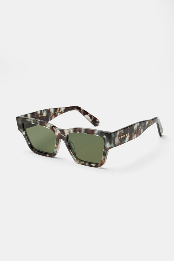 Beseled Chunky Square Marble Acetate Frame Sunglasses - Multi