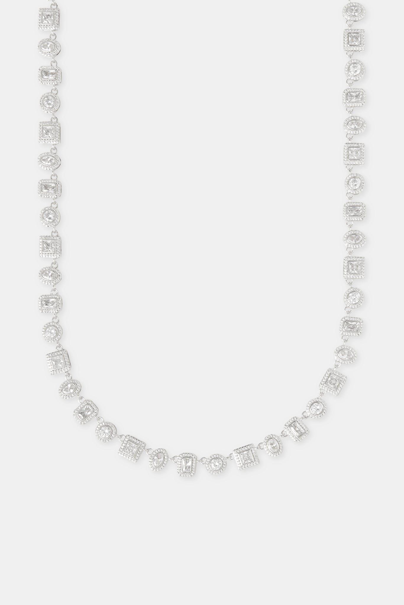 Klare Clusterkette mit gemischten Formen – 6 mm