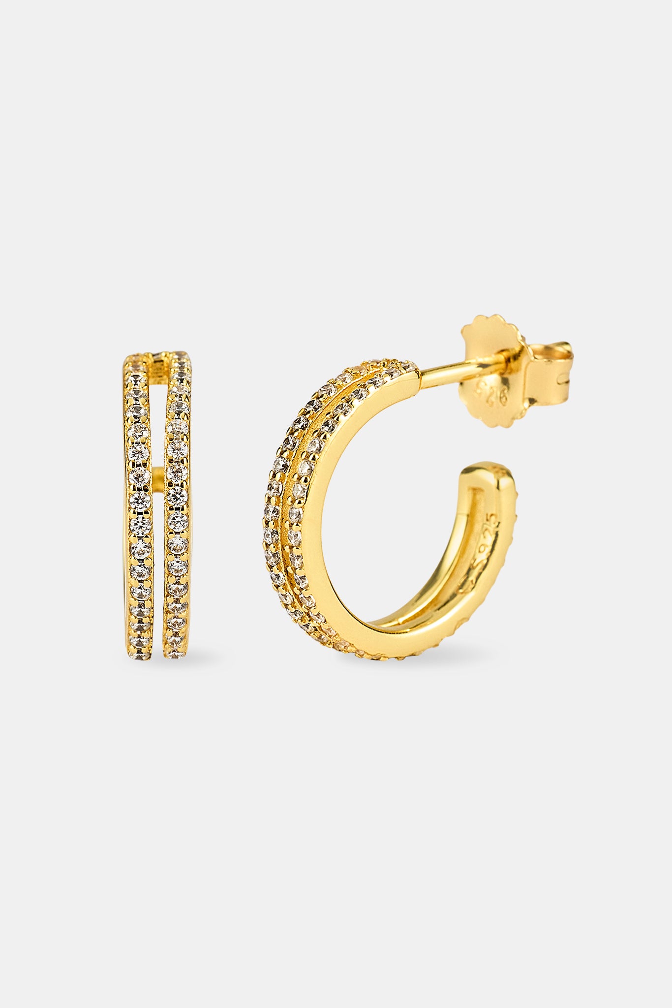 Doppelreihige Tennis-Creolen – 15 mm