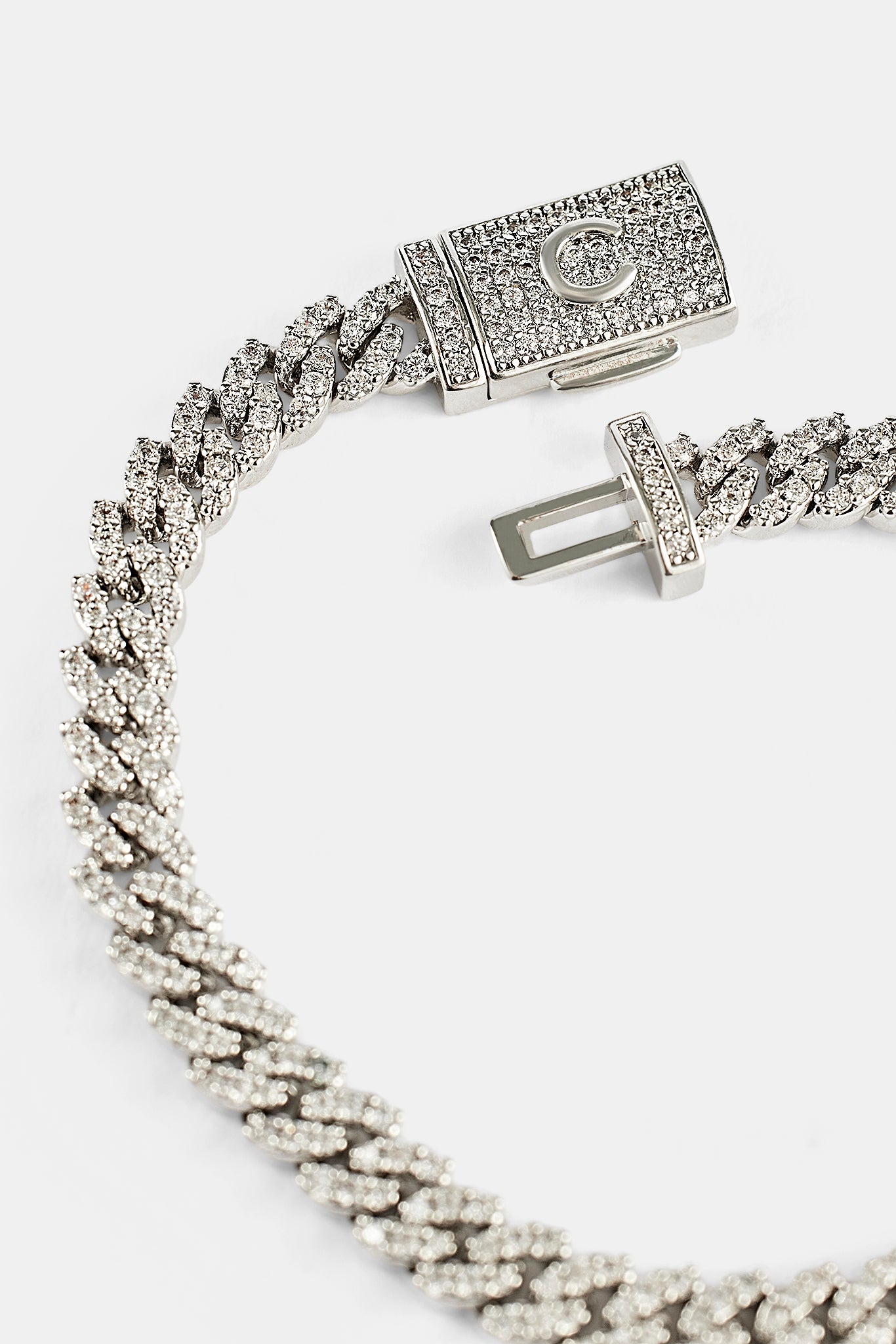 Iced Cuban Link Armband - 5mm - Weiß