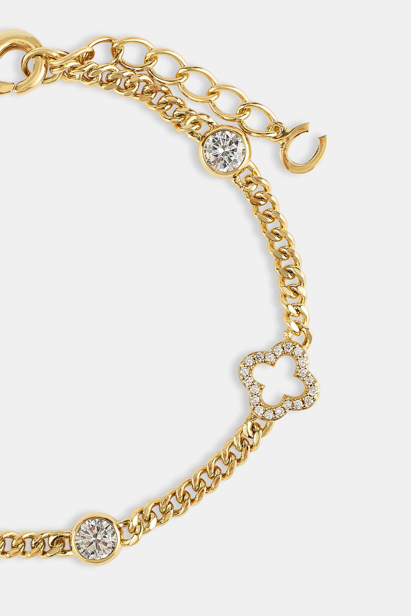 Ice Mikro-kubanisches Armband mit Edelsteinen - 2,5 mm - Gold