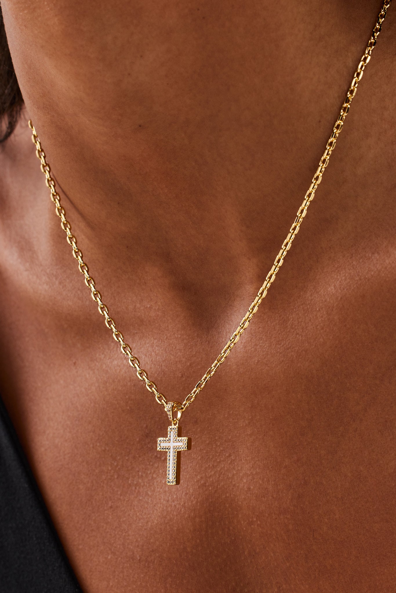 Perlmutt-Kreuz-Halskette – 15 mm