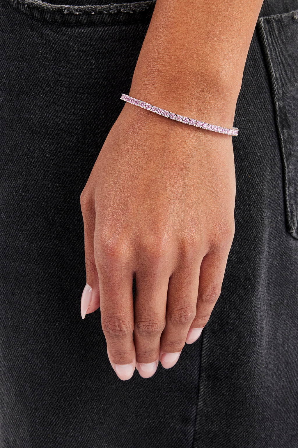 The Pink Tennis Bracelet in Gold