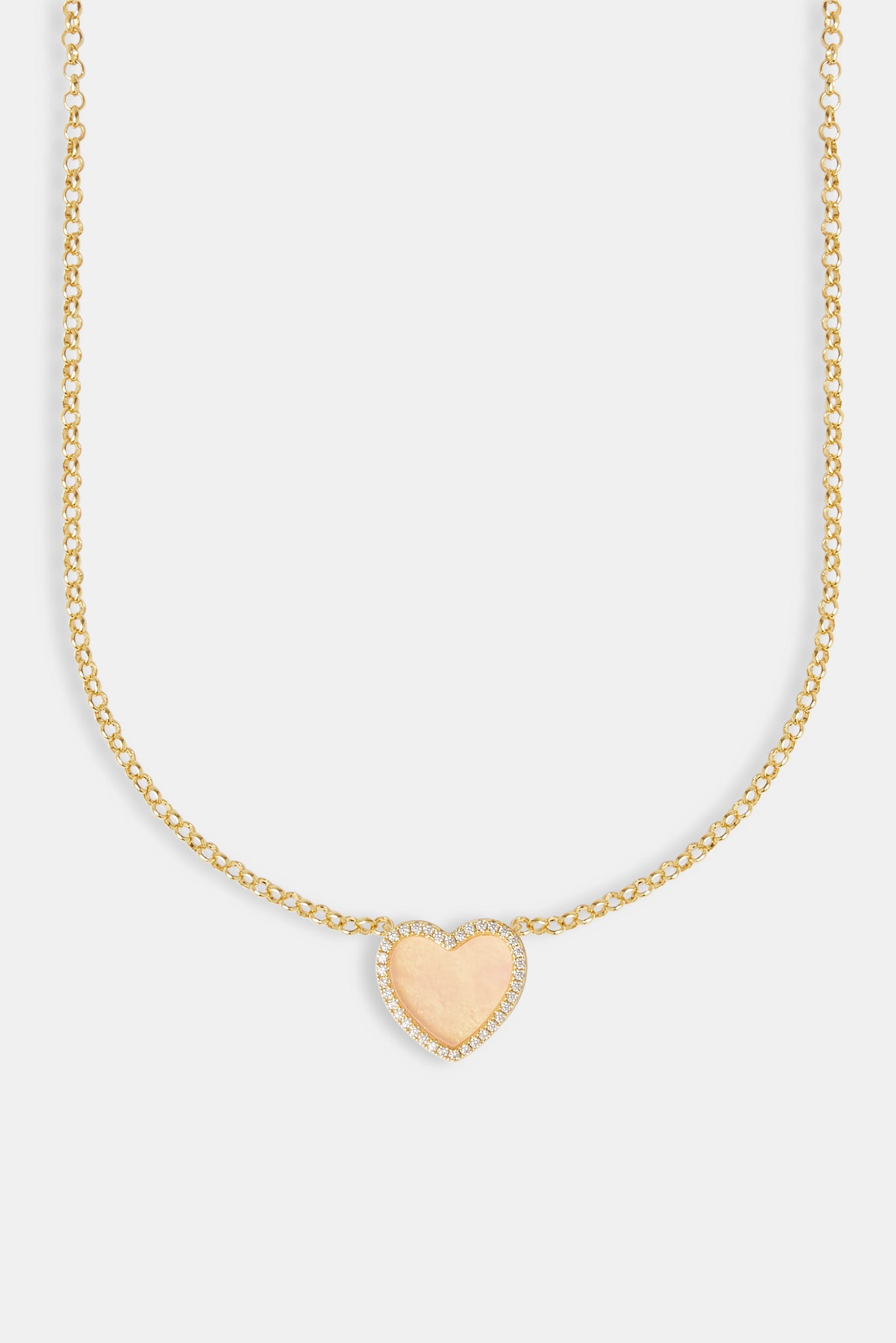 Rosa Achat-Herzkette – Gold – 20 mm