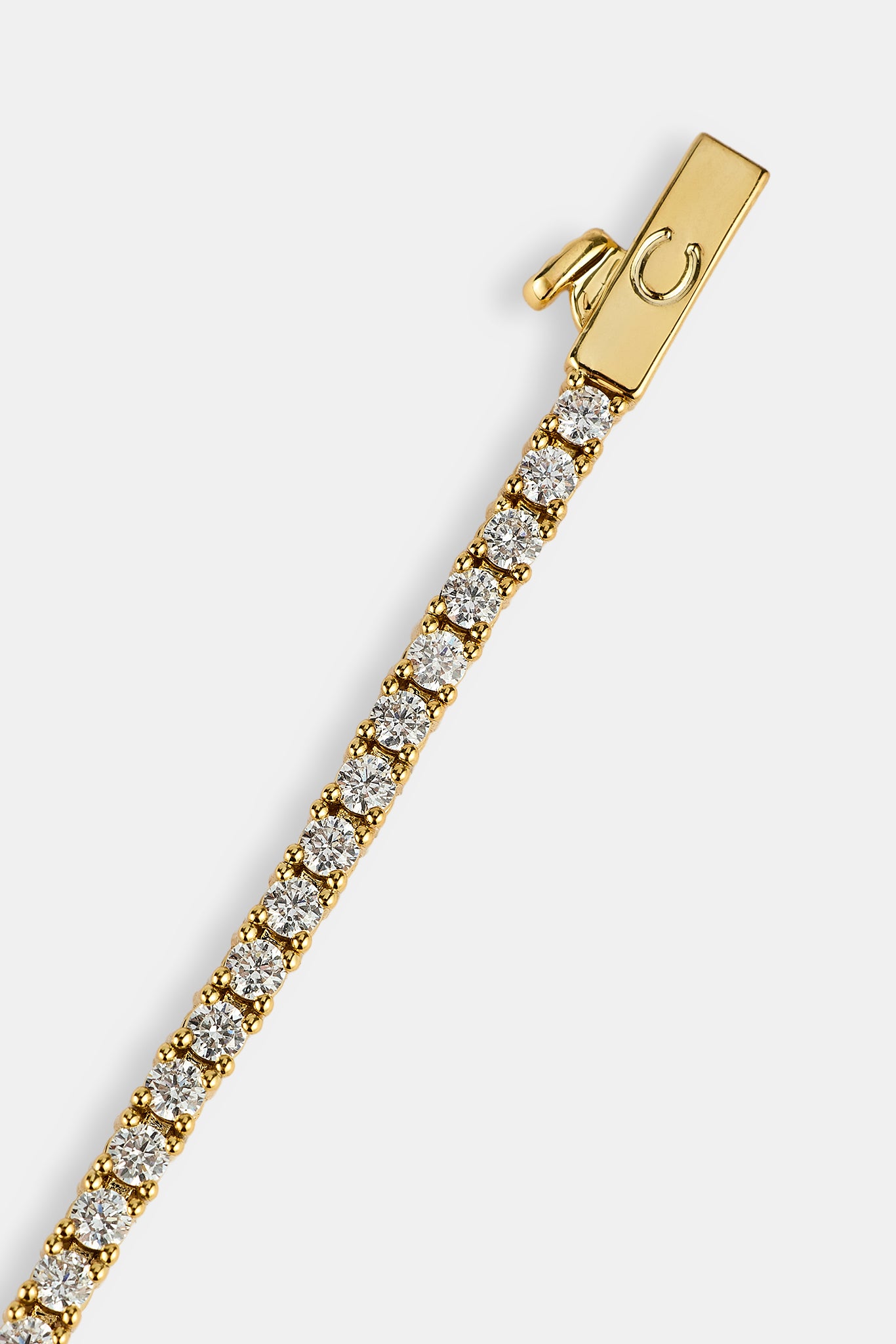 Transparentes Zirkonia-Tennisarmband – 2 mm – Gold