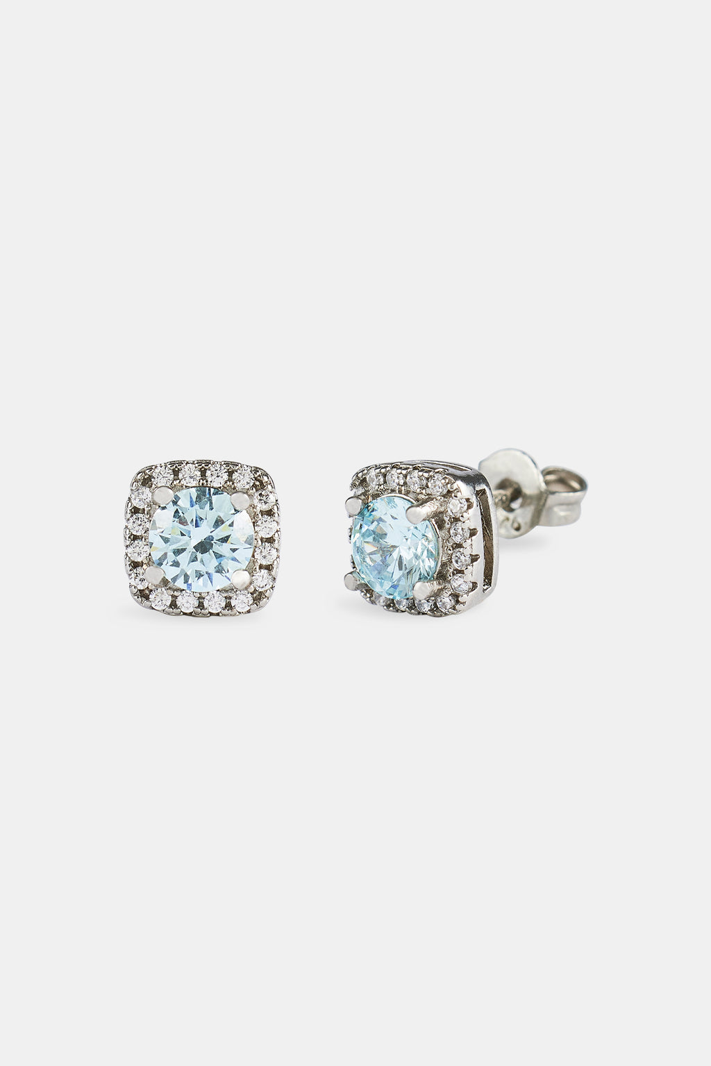 7mm Blue Iced Cluster Stud Earrings – Cernucci