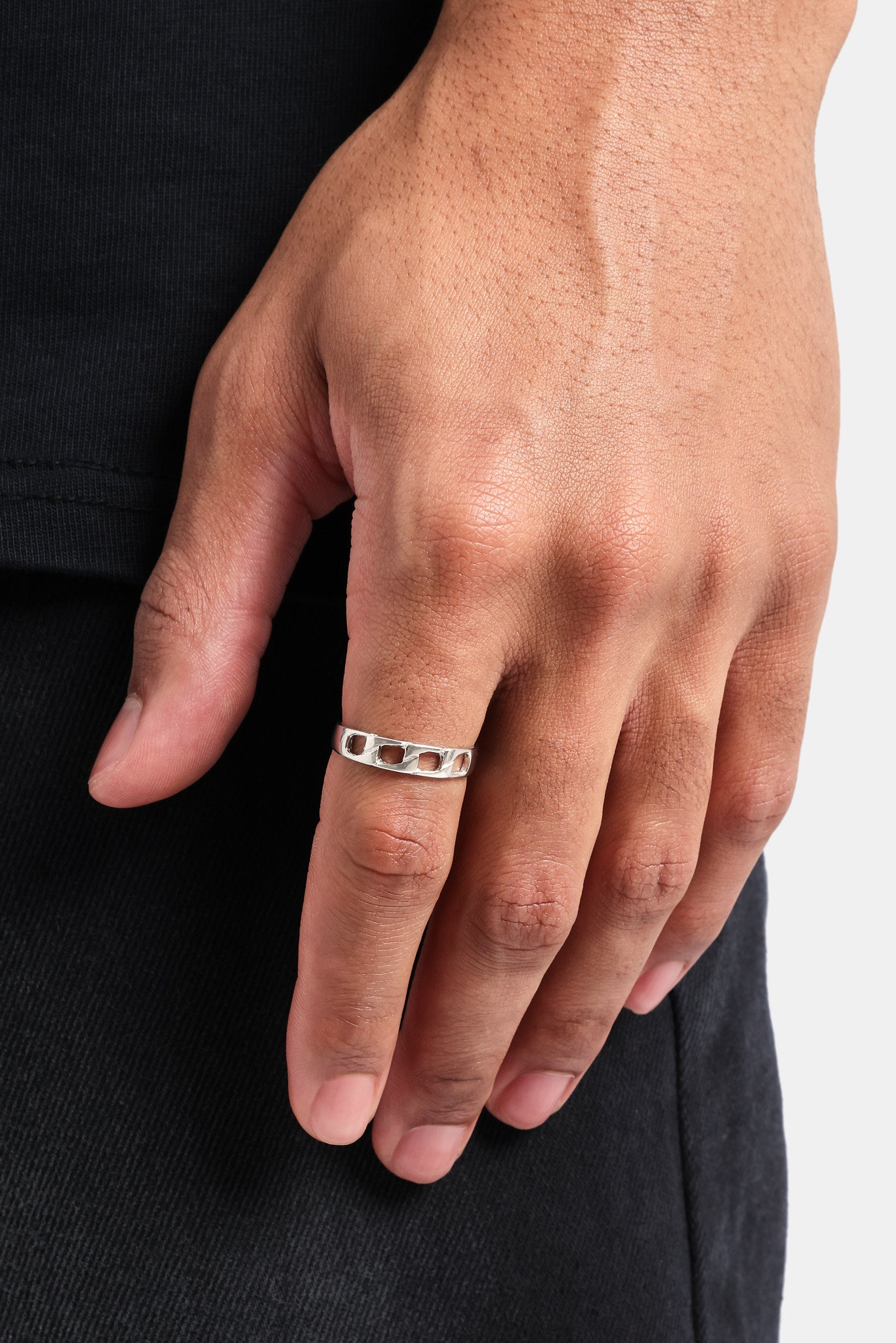 925 Sterling Silber 5mm Cuban Link Ring - 5mm