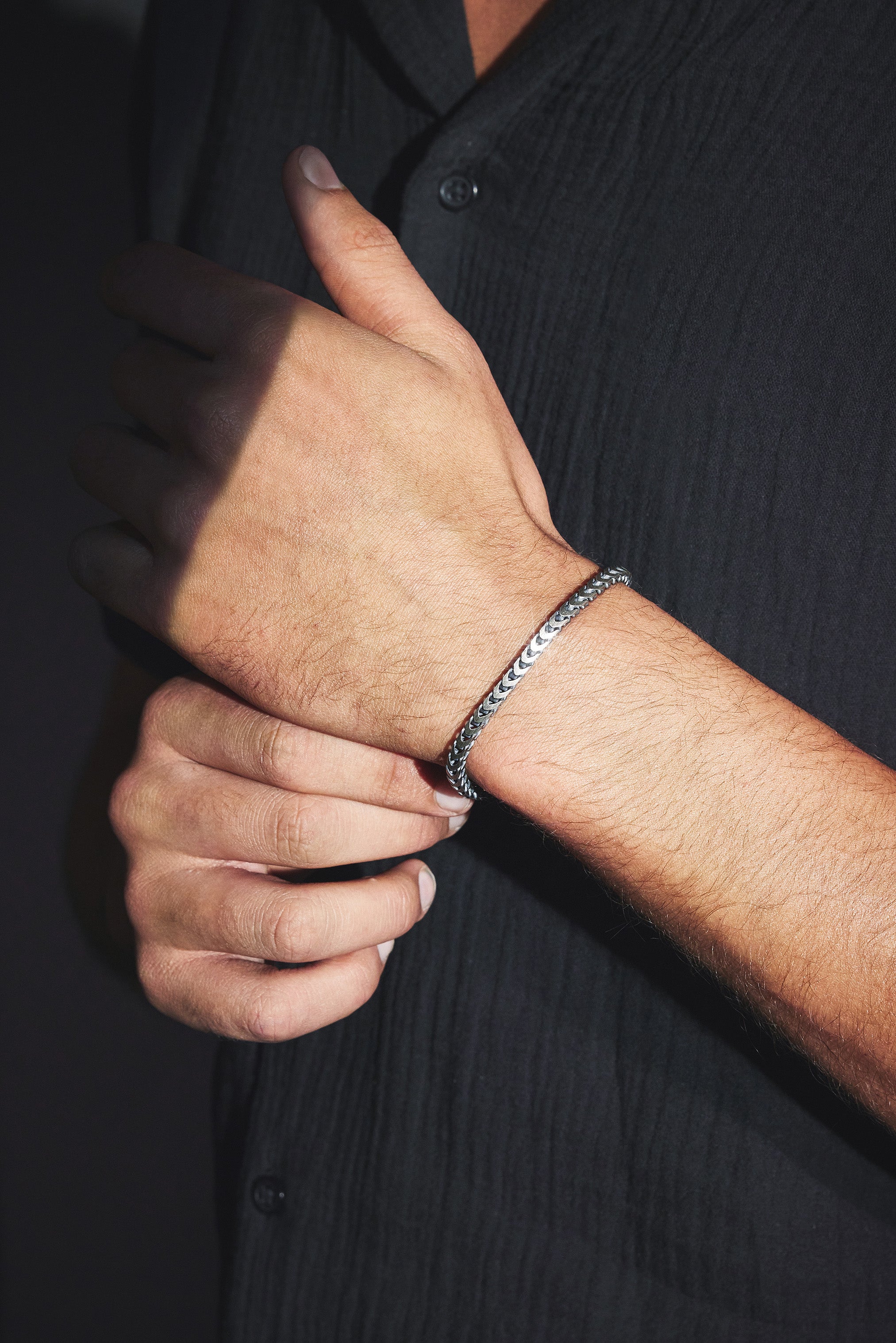 Oxidiertes Box-Armband aus 925er Sterlingsilber