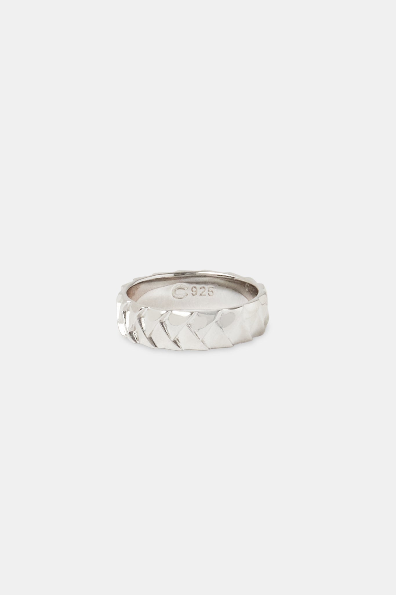 Polierter, überkreuzter, gewebter Ring – Weiß, 6 mm