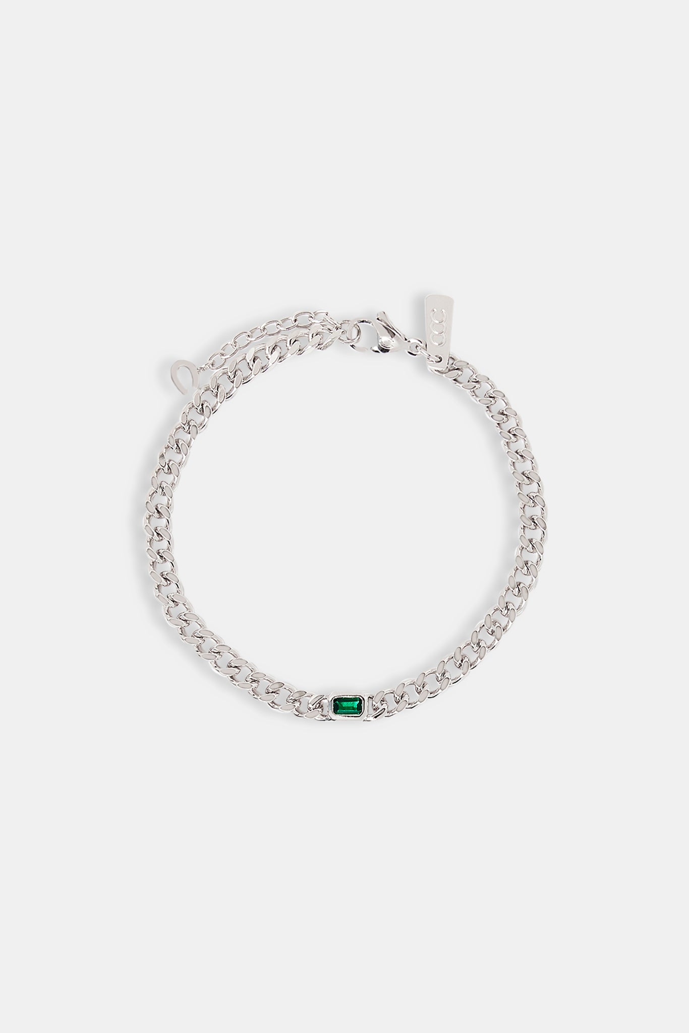Kubanisches Armband mit eisgrünem Edelstein – 3 mm