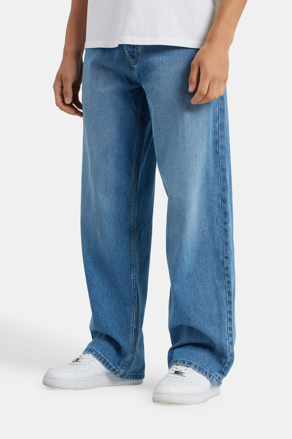 Baggy Fit Jeans Mid Blue Mens Denim Shop Jeans at CERNUCCI