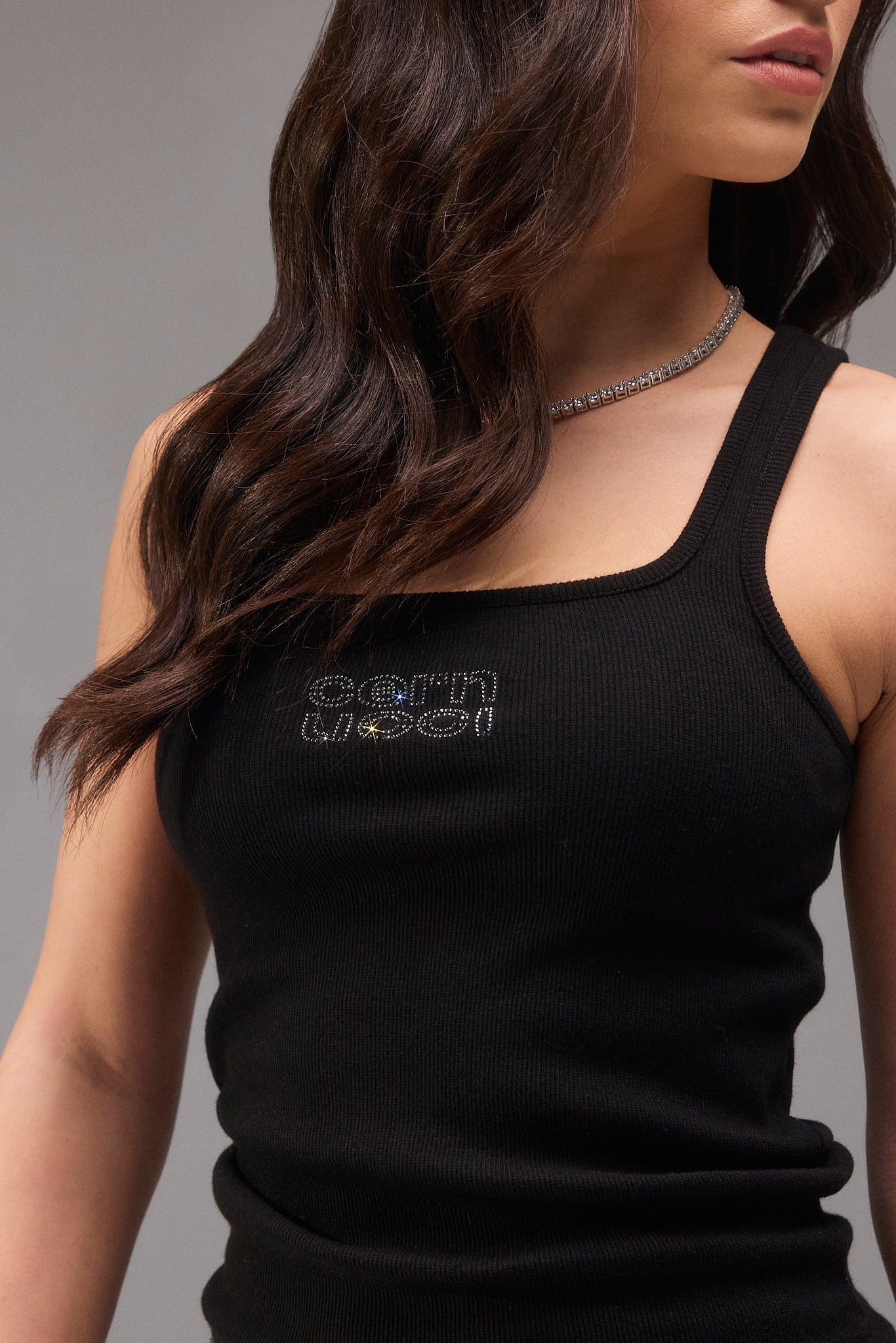 Swarovski Square Neck Rib Vest