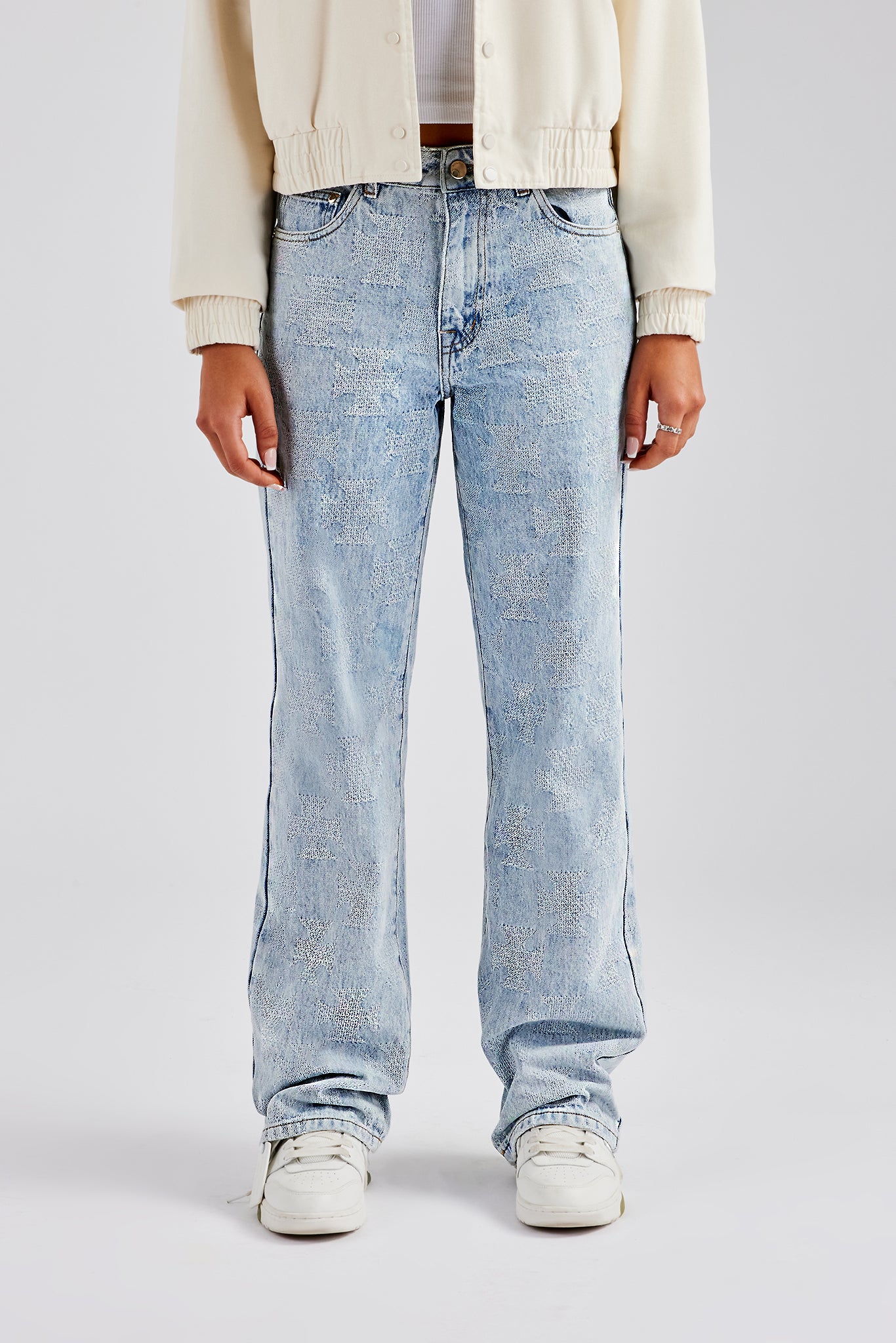Etched Relaxed Denim Jean - Ice Blue | Womens Denim | Shop Denim