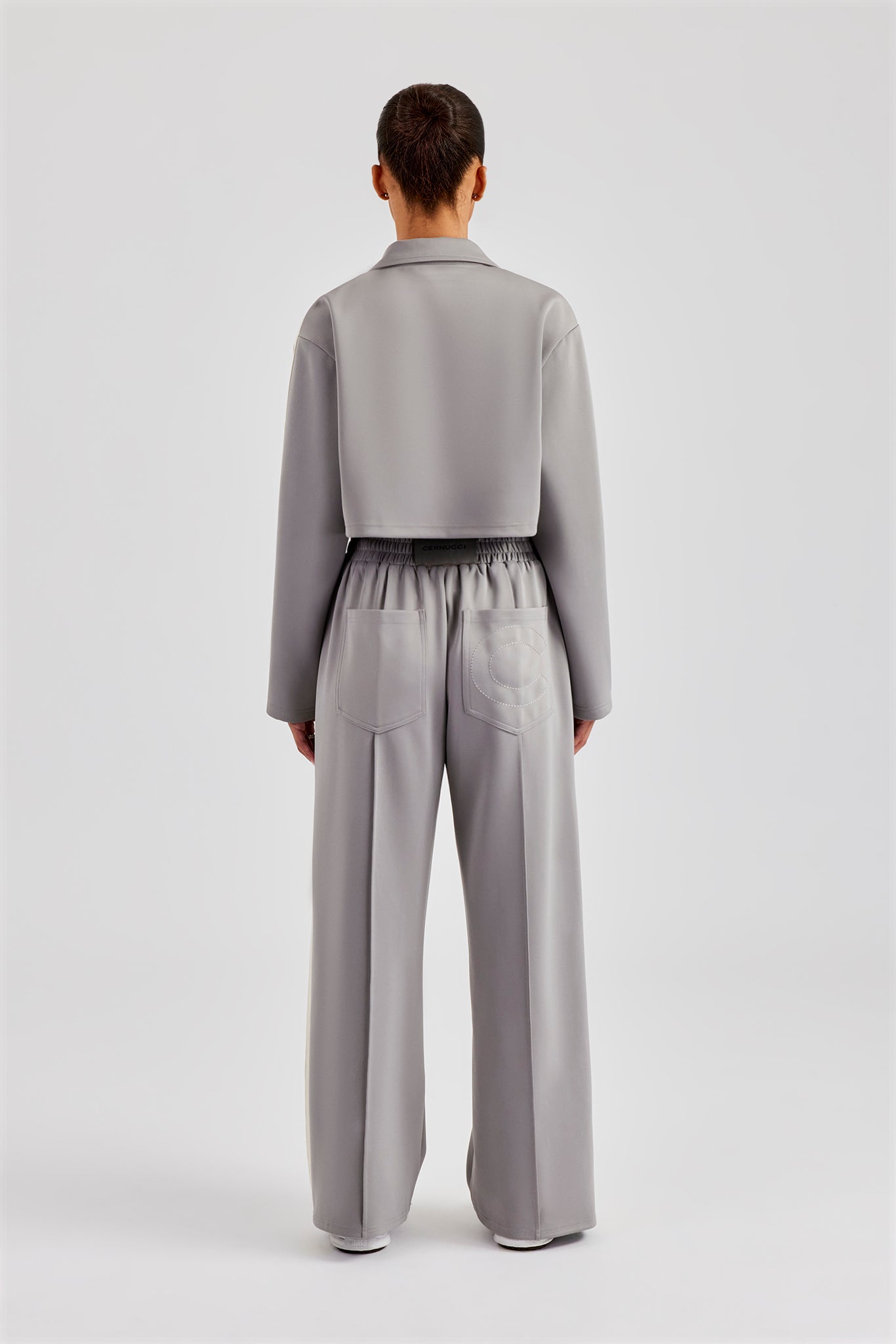 Kurzer Harrington-Trainingsanzug mit Taping - Grau