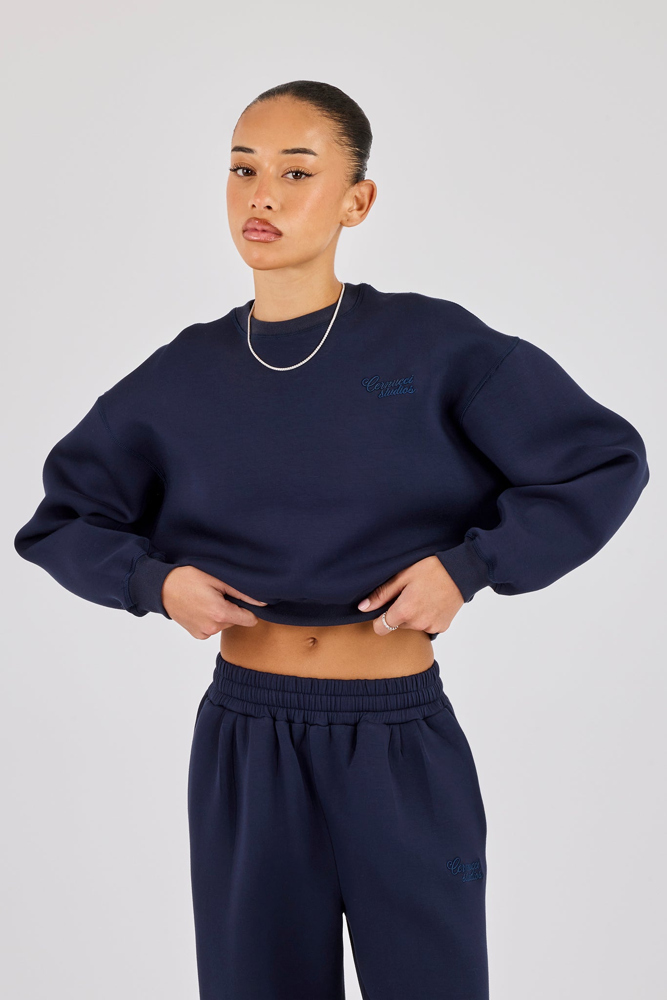 Scuba Boxy Sweatshirt & Baggy Jogger - Marineblau