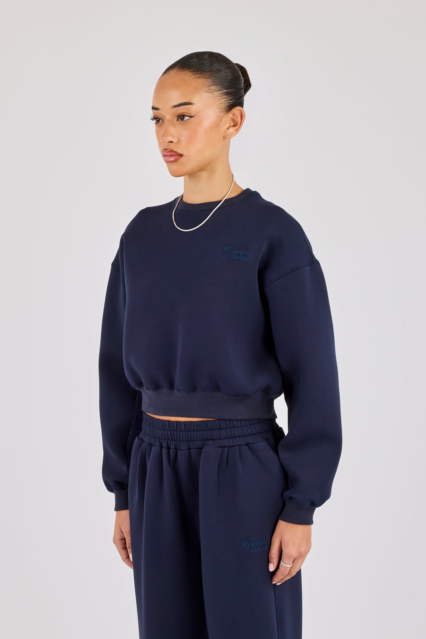 Kastenförmiges Scuba-Sweatshirt – Marineblau