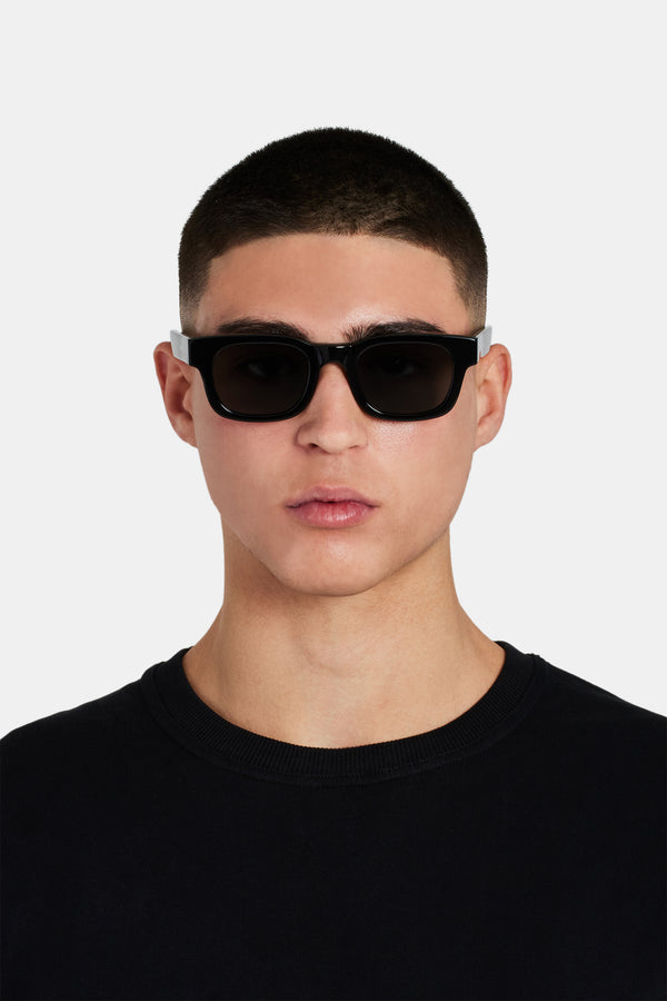 Oversized Thick Frame Acetate Sunglasses - Black