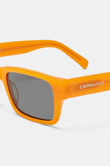 Rectangular Acetate Sunglasses - Orange