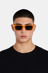 Rectangular Acetate Sunglasses - Orange