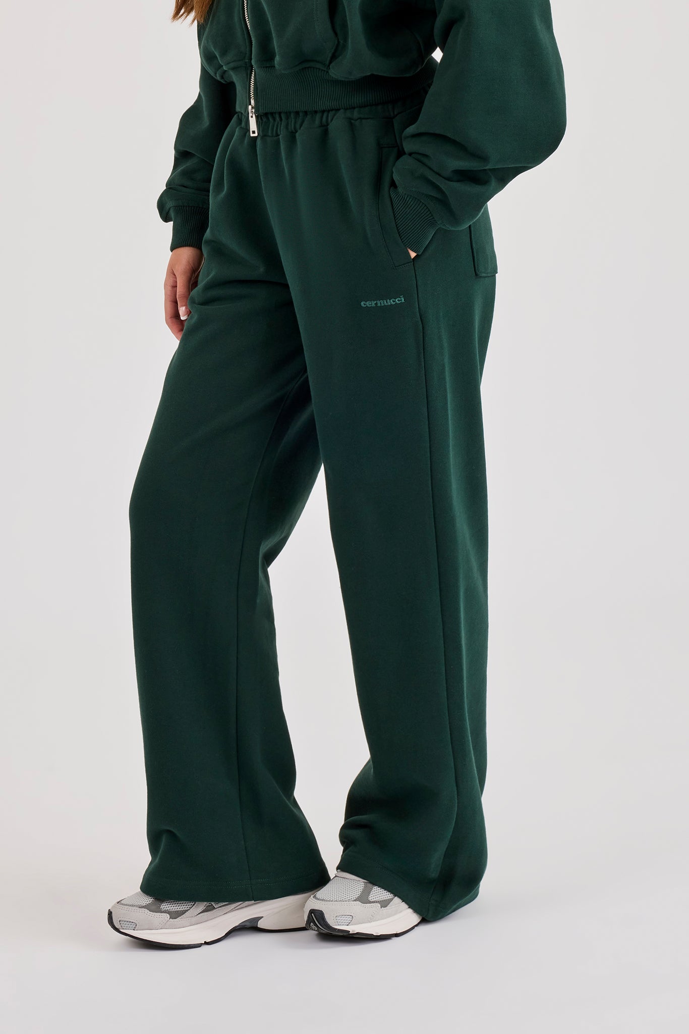 Wide Leg Jogger - Alpingrün