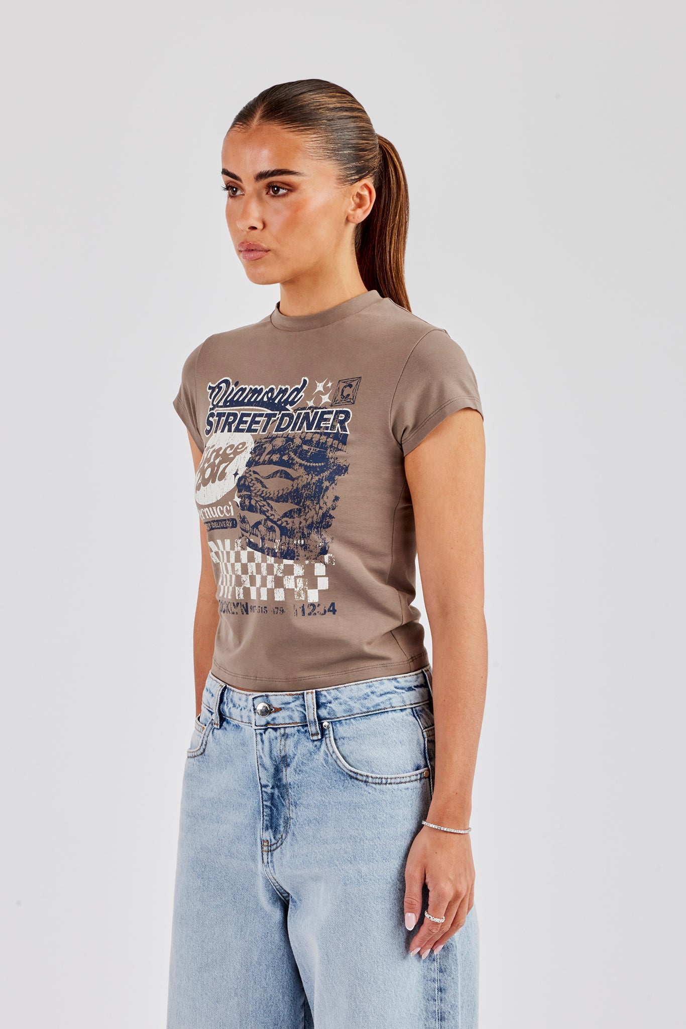 Diamond Diner Baby T-Shirt - Taupe