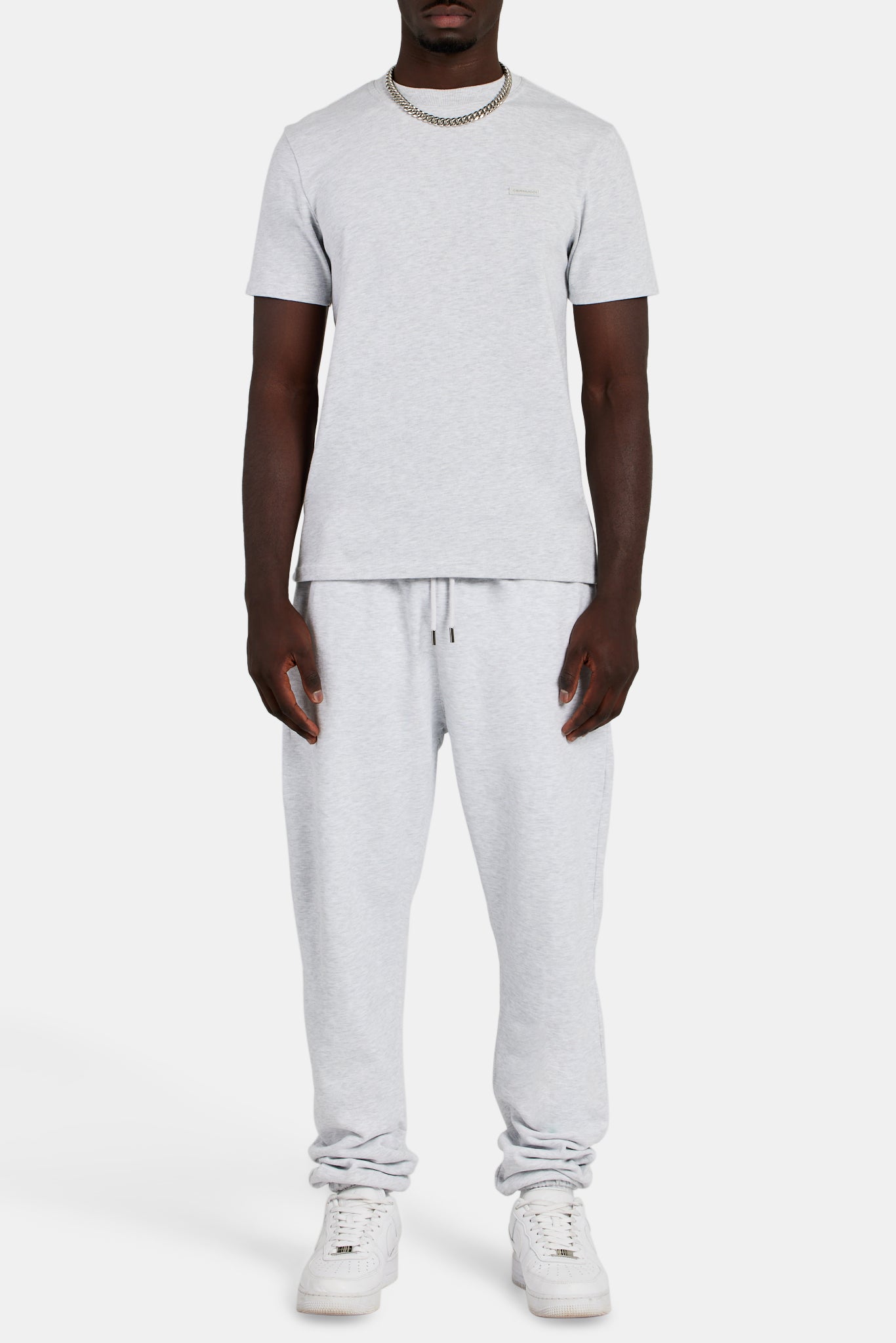 Slim Fit T-Shirt – Hellgrau meliert