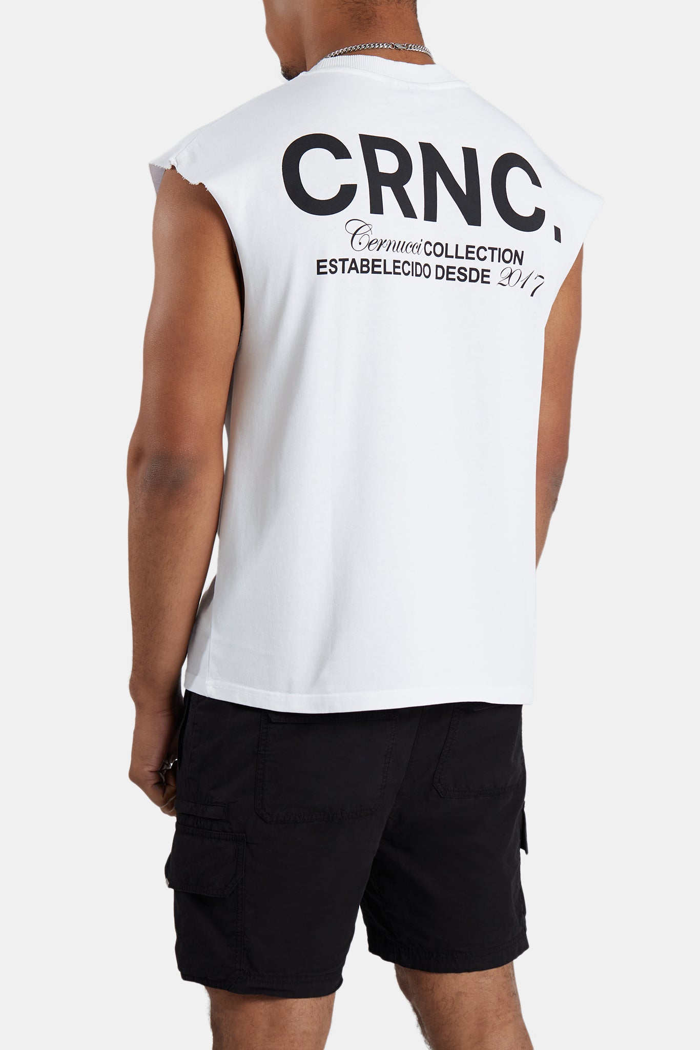 CRNC Oversize-Tanktop - Weiß