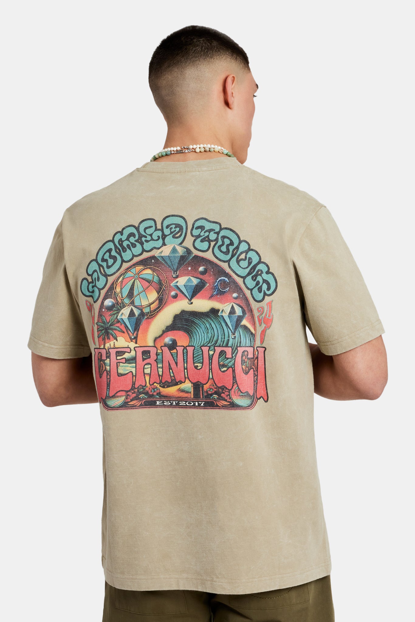 Heavyweight World Tour Graphic T-Shirt - Sage | Mens Tees & Vests