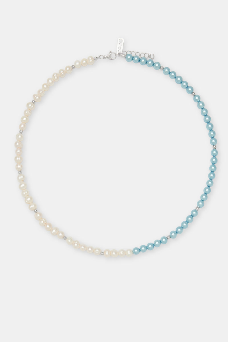 Freshwater Pearl & Blue Pearl Necklace