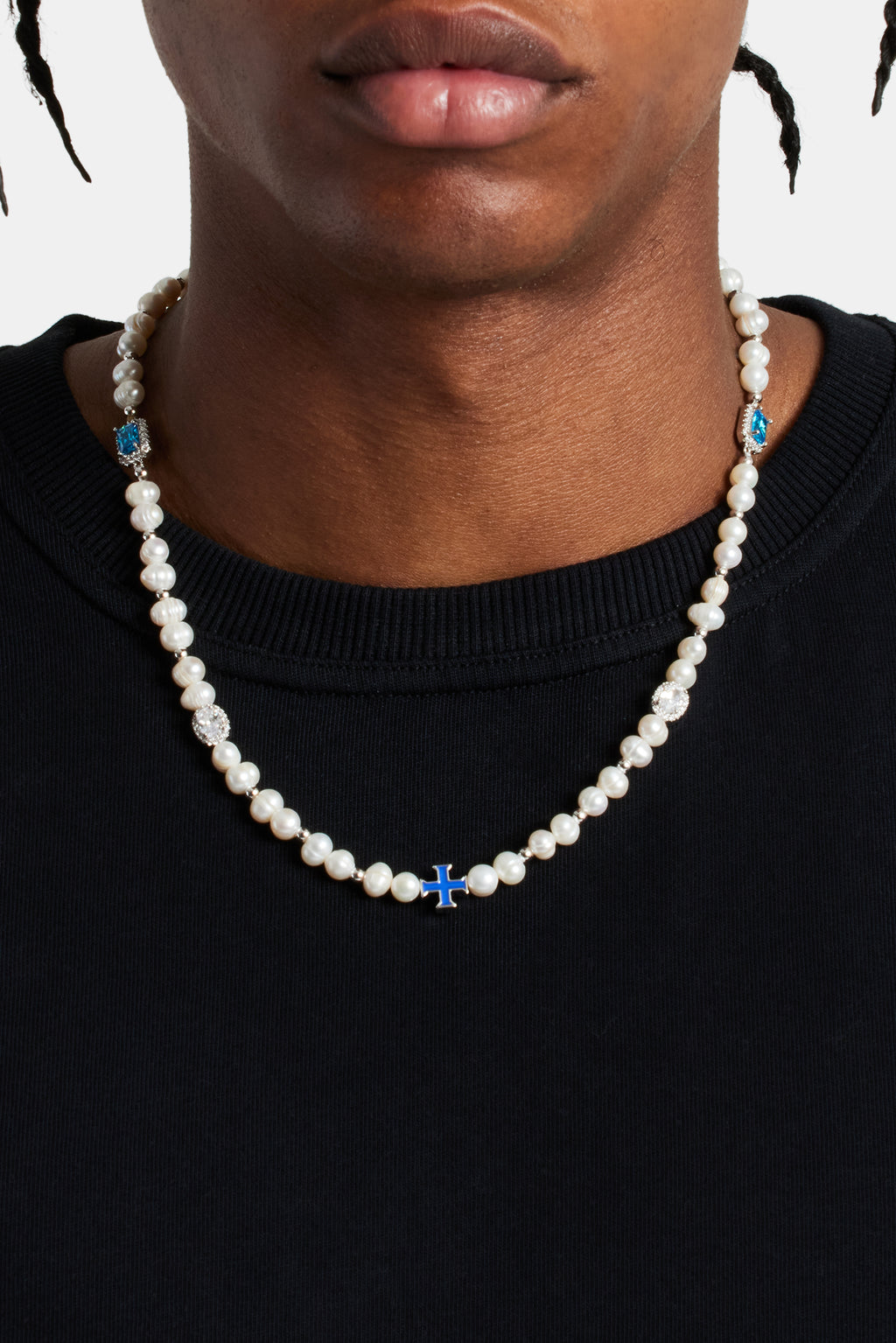 Freshwater Pearl Blue Motif Necklace Mens Necklaces Shop Pearl