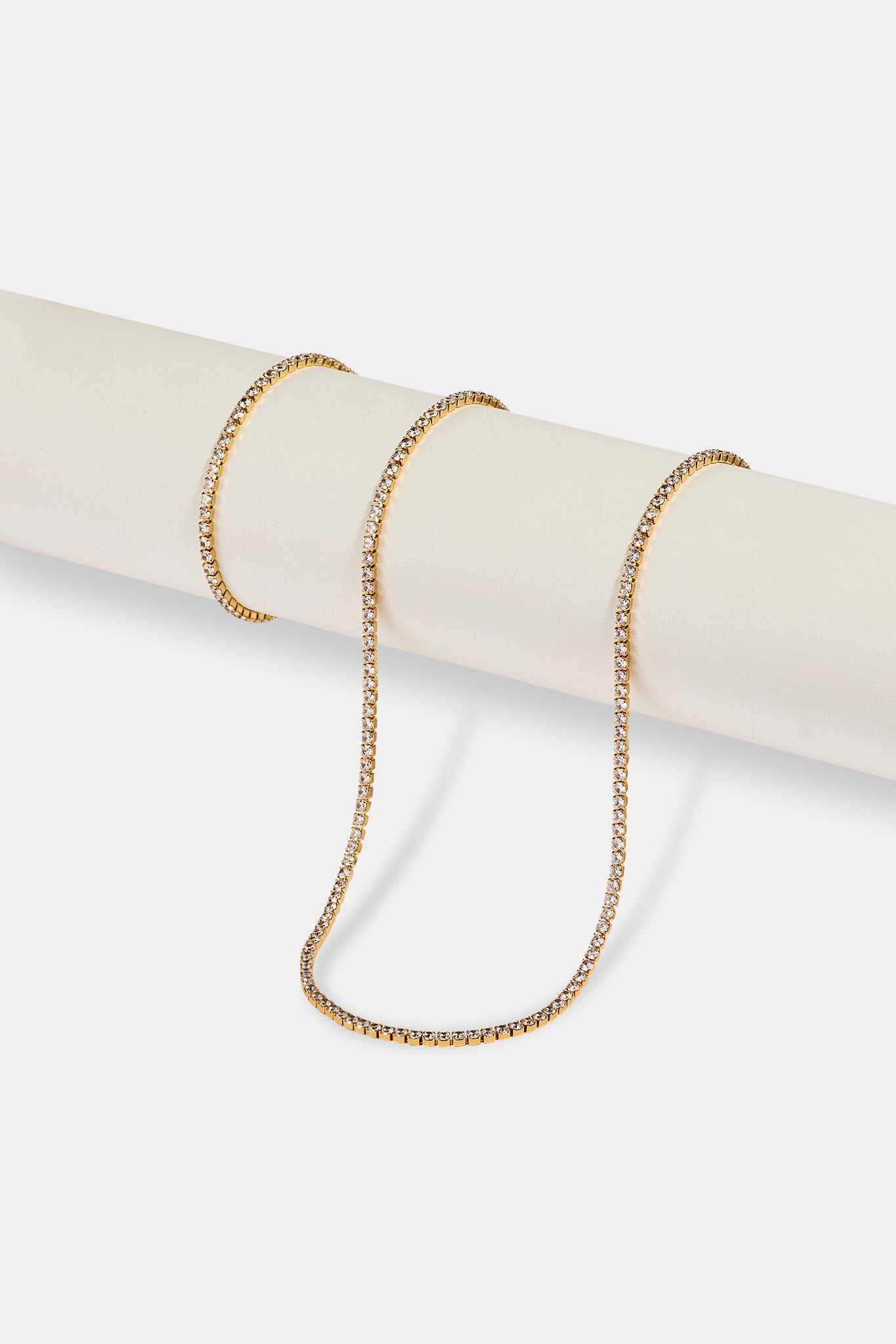 Micro Tennis Bracelet & Chain - 2.5mm - Gold