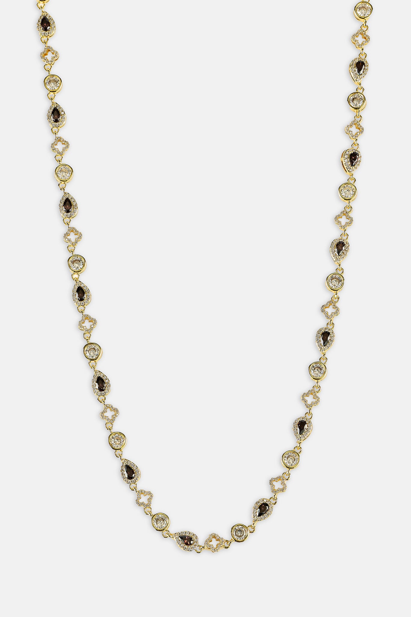 Kette mit Schokoladenmotiv und Edelsteinen – 6 mm – Gold