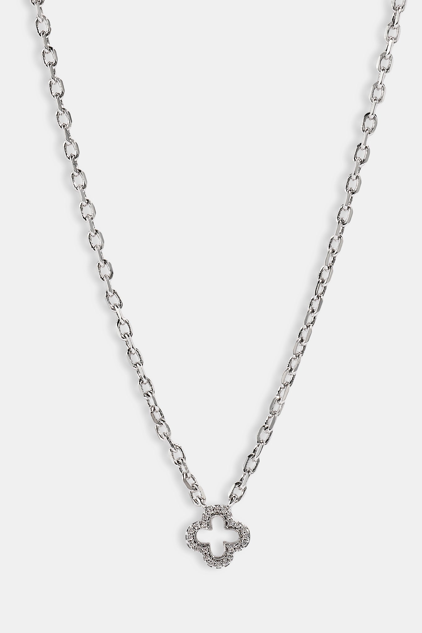 Iced Motif Necklace - 10mm - White