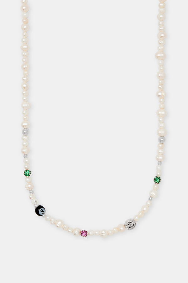Multi Colour Ice Ball Freshwater Pearl Necklace