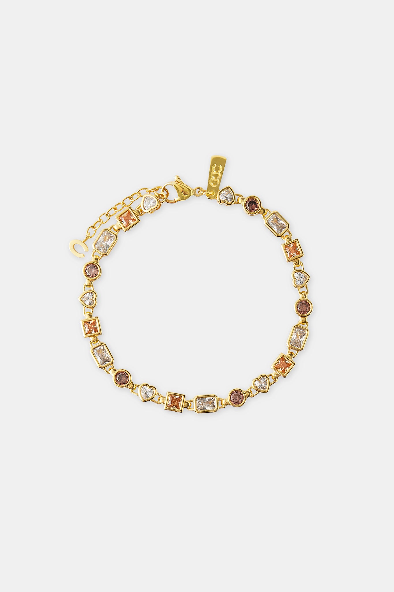 Champagne Mixed Gemstone Link Bracelet - 6mm