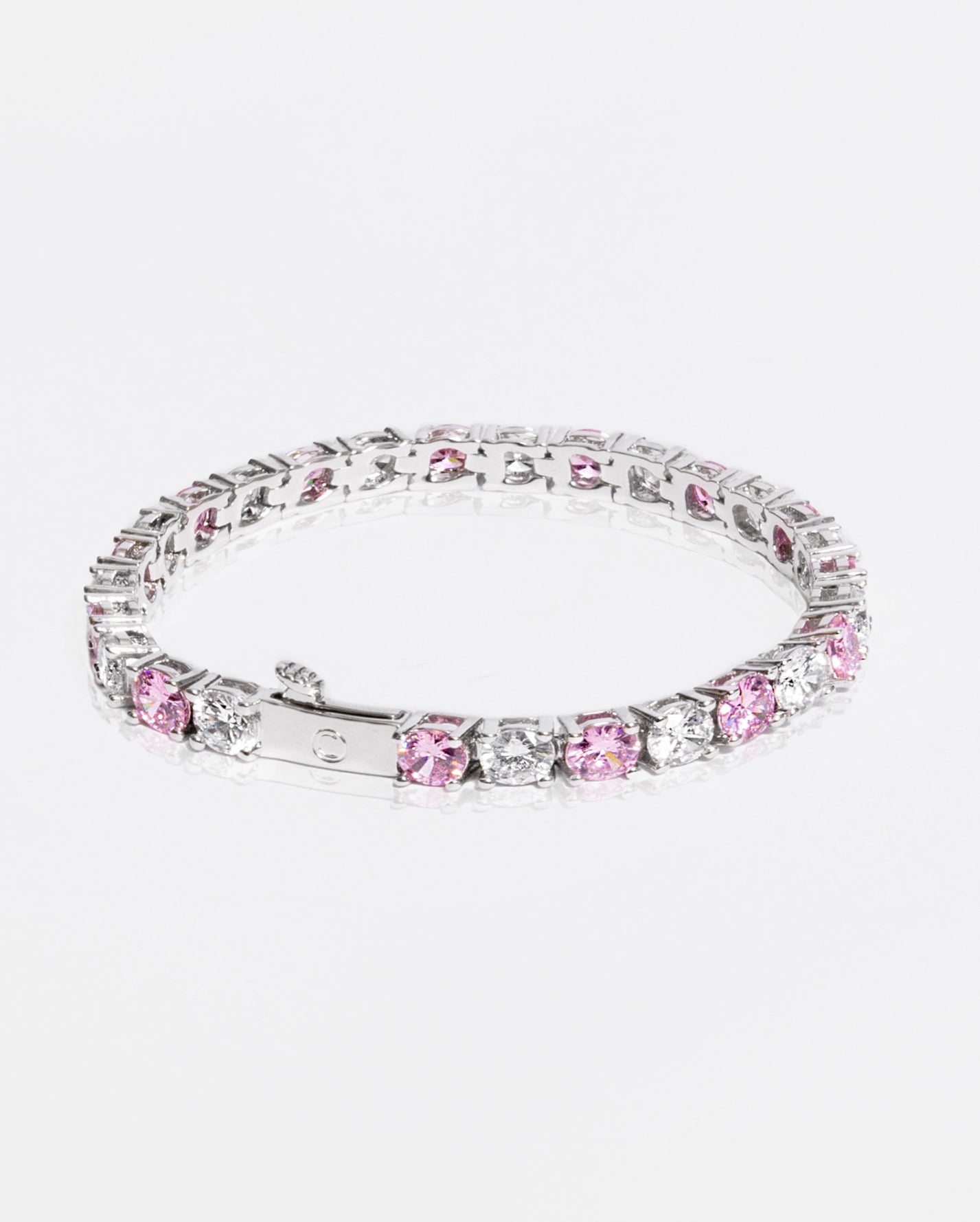 5mm Tennis Bracelet Pink & White Cernucci