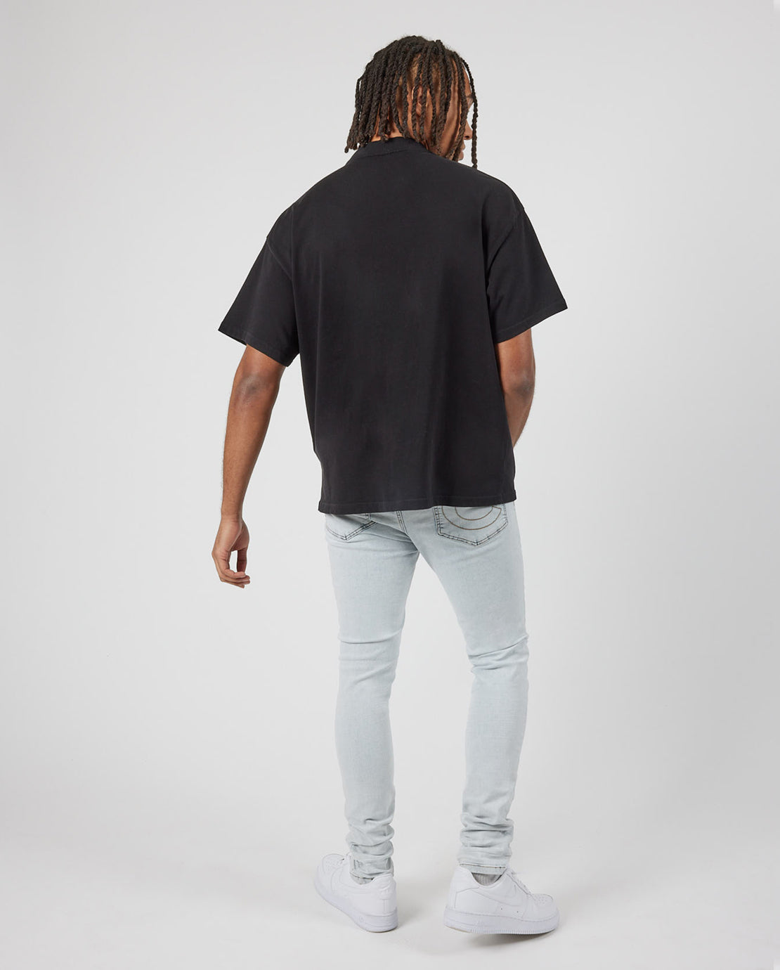 Skinny Jeans mit Rissen - Eisblau