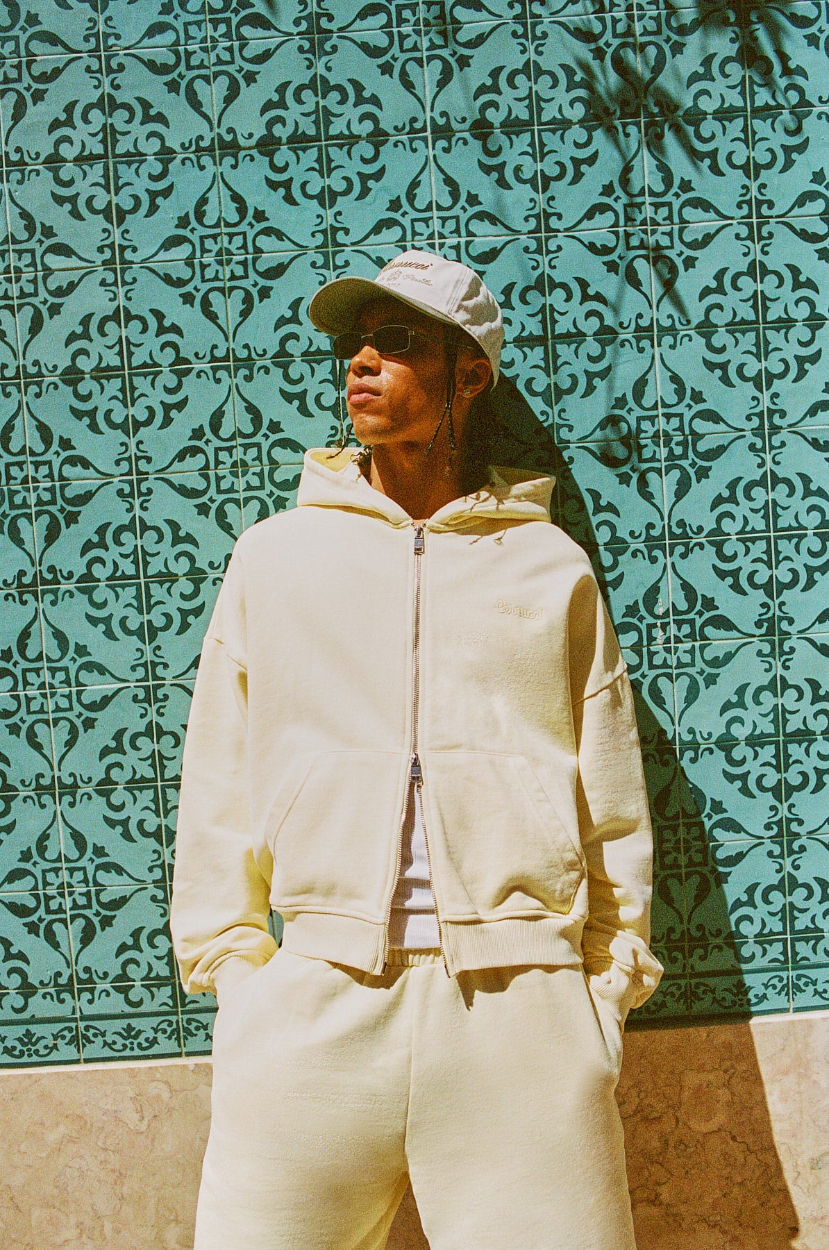 Zip Through Boxy Hoodie - Lemon