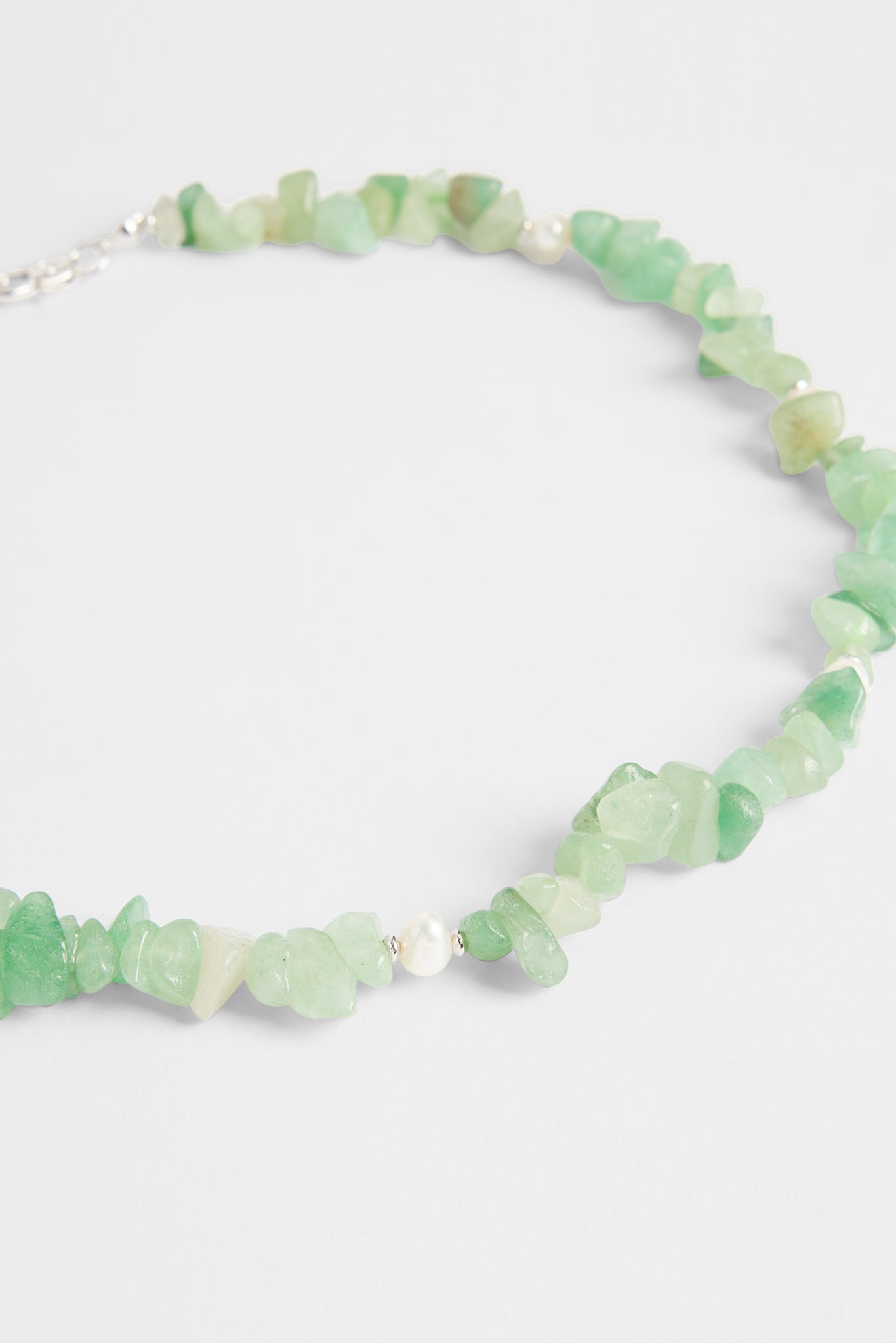 8 mm Halskette aus Aquamarin-Bio-Perlen und Süßwasserperlen