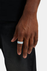 10 mm 925er Ring mit blauen und klaren Zirkoniasteinen