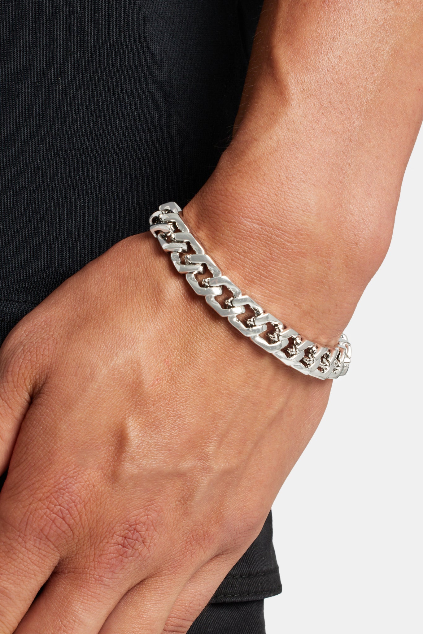 10 mm poliertes Armband mit flachen Zinken