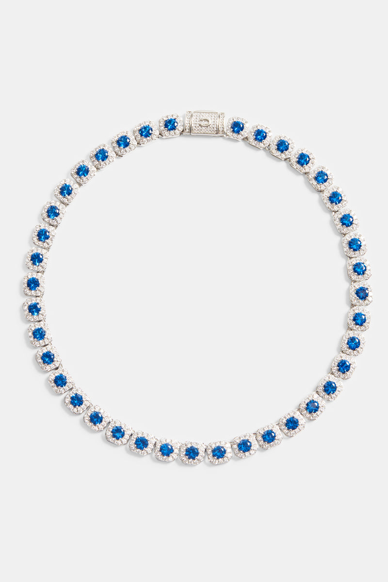 10mm Iced Blue CZ Cluster Chain - White Gold | Mens Chains | Shop ...