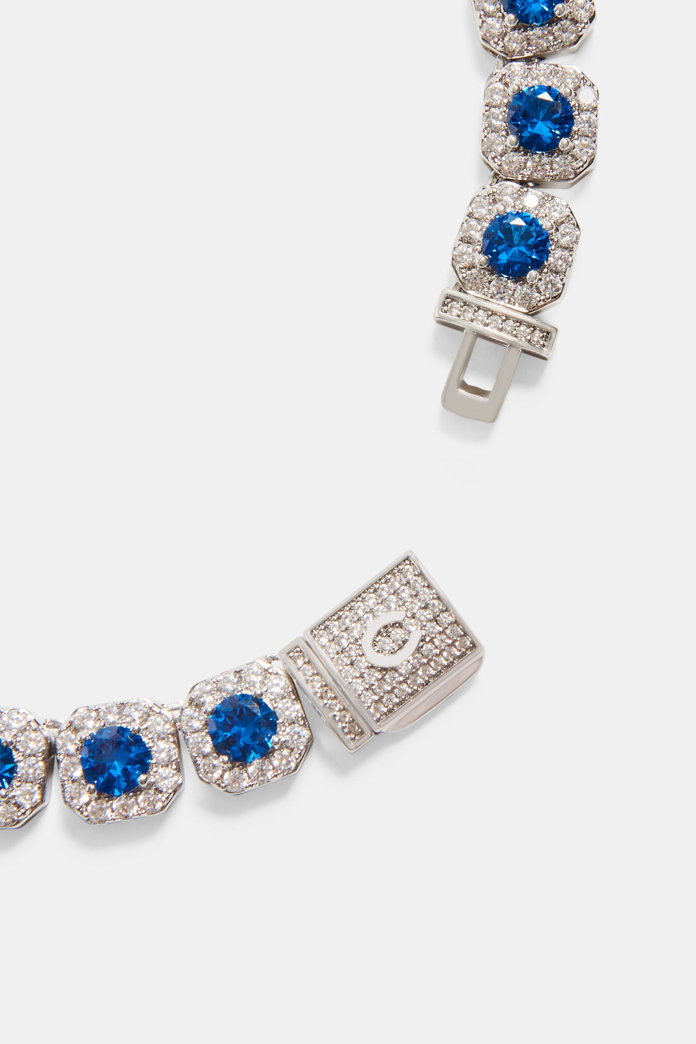 10 mm eisblaue CZ-Clusterkette