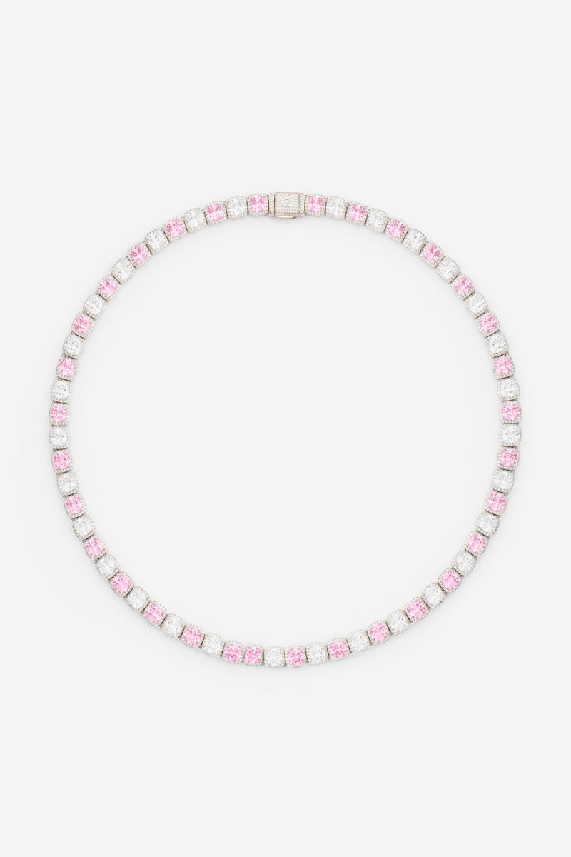 10mm Pink & Clear Iced Bezel Allway Chain