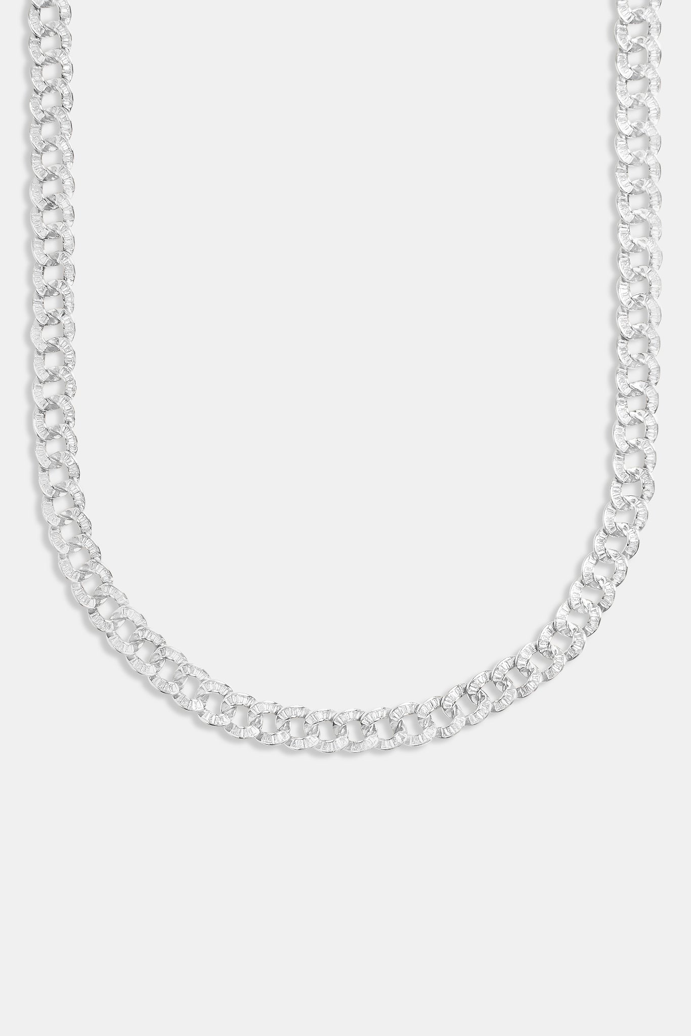 10 mm kubanische Baguette-Kette mit Iced CZ