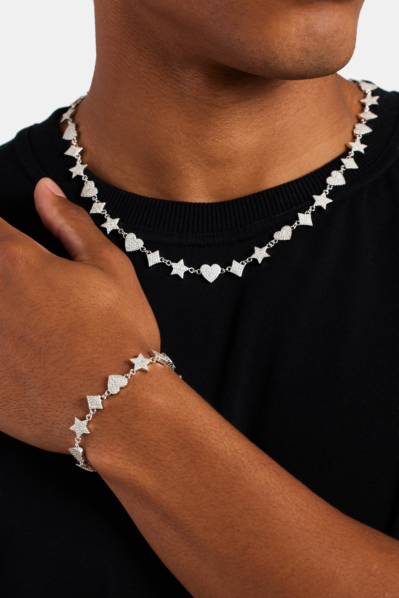 10 mm Tennisarmband mit Iced CZ-Motiv